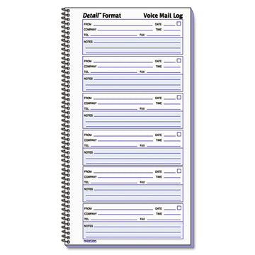 Rediform® Voice Mail Wirebound Log Books, 8 X 10.63, 5-page, 500 Forms freeshipping - TVN Wholesale